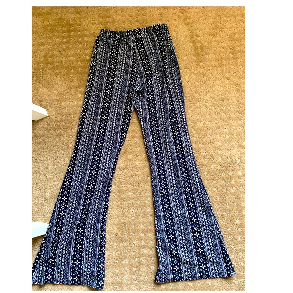 Black and white flare pants